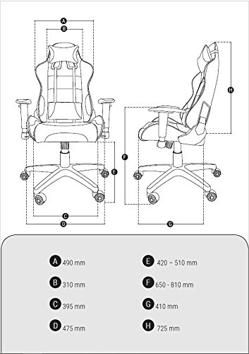Arozzi Verona Junior Gaming Chair for Kids with High Backrest, Recliner, Swivel, Tilt, Rocker and Seat Height Adjustment, Lumbar and Headrest Pillows Included - Blue - Thumbnail 5