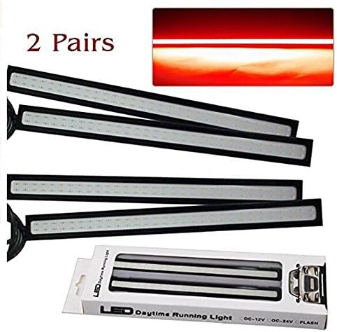 4pcs Car COB LED 12V Lights High Power DRL Daytime Running Fog Driving light red