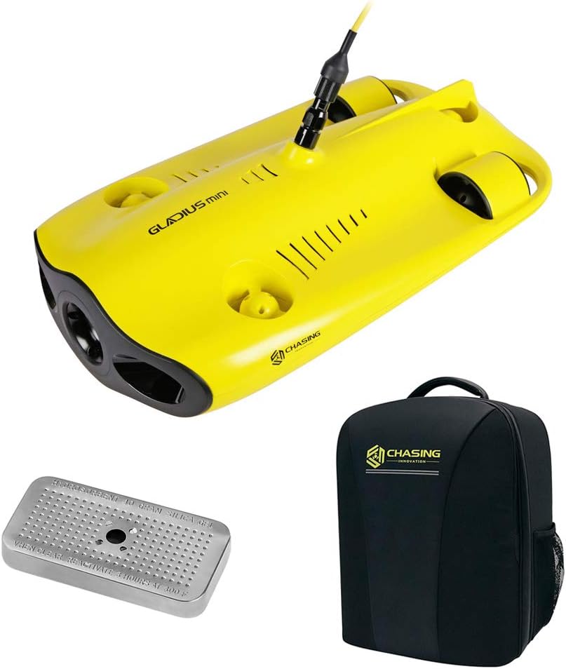 CHASING-Innovation Gladius Mini Underwater ROV Kit with CHASING Backpack Pro & Silica Gel Metal Case Bundle