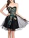 GRACE KARIN Women's Peacock Embroidery Tulle Short Homecoming Dress Prom Gown