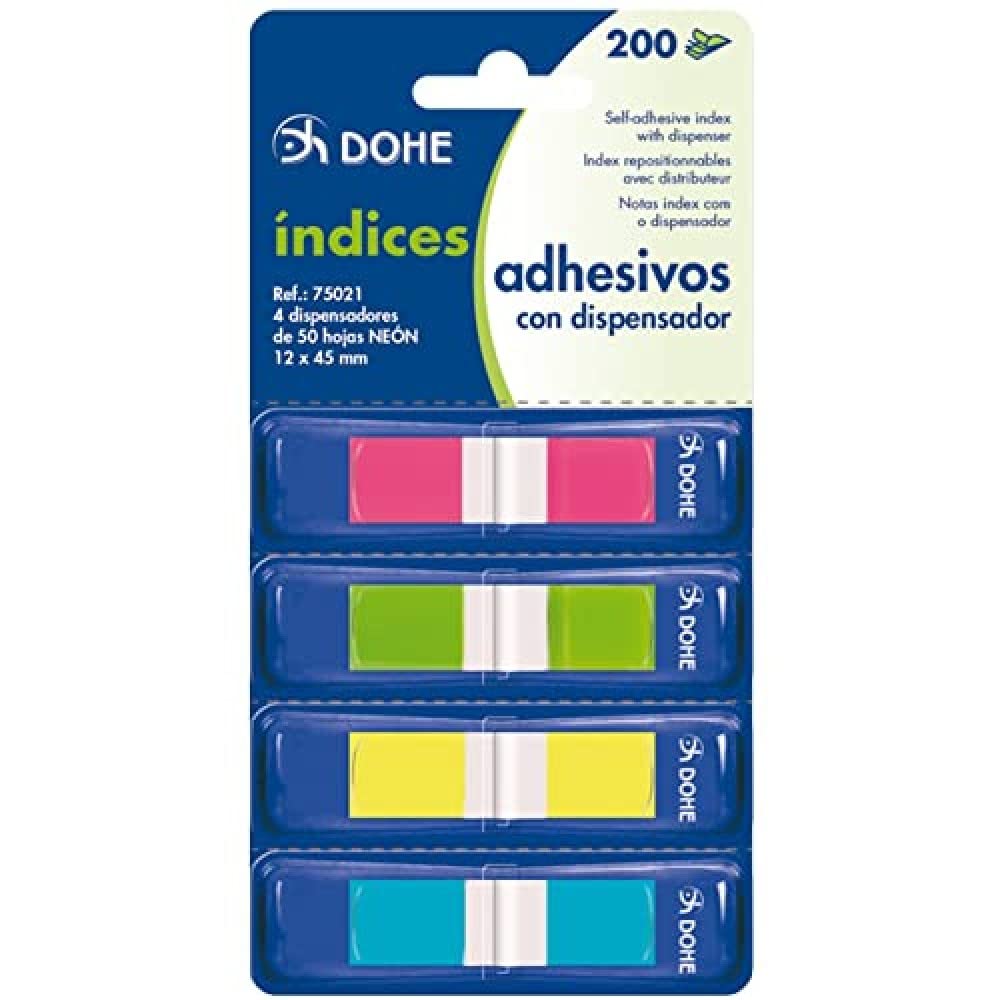 Dohe 75021 – Studs with Mini Sticker Dispenser, 12 x 45 mm, 4 Blocks x 50 Notes.