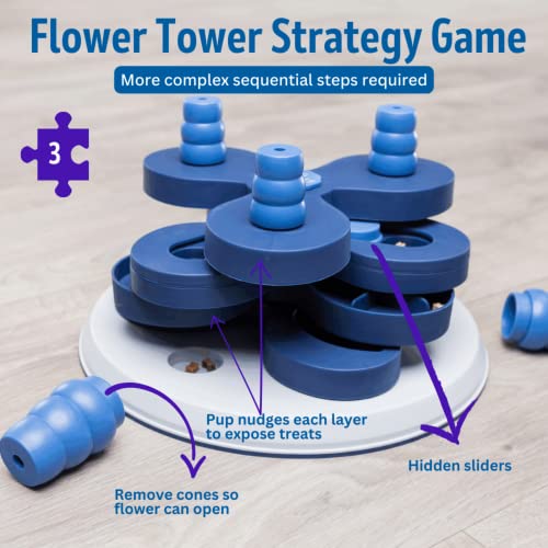 TRIXIE Flower Tower Strategy Game, Advanced Dog Puzzle Toy, Level 3