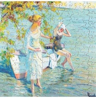 Puzzles Michele Wilson - Art Luxury Handcrafted Wood Jigsaw Puzzle - Cucuel- Les Baigneurs 250 Pieces