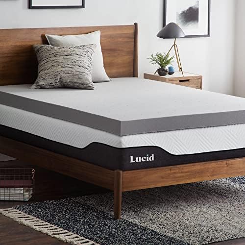 Lucid 4 Inch Mattress Topper Full Memory Foam Bamboo Charcoal