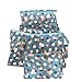 Itraveller 7 Pieces Colorful set- 3 Packing Cubes and 3 Pouches and 1 Shoe Bag-Compress and Organize Your Clothes While Traveling K7 (Blue Flowers)