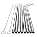 SAMHENG Set of 8 Stainless Steel Straws FDA-Approved Ultra Long 10.5'' Drinking Metal Straws for YETI 20 30oz Stainless Tumblers Rumblers Cold Beverage (4 Straight + 4 Bent + 2 Brushes)