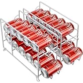 SUFAUY Beverage Can Dispneser Organizer, Stackable Shelves for Storage for Pantry, White - 2 Pack