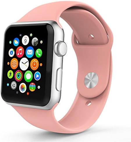 Apple Watch Band Soft Silicone Replacement Sport Band for 42mm Apple Watch Models (Rose Red)