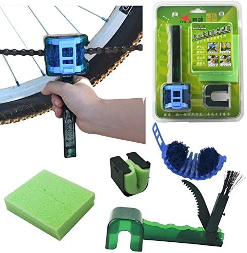 Cleaning tool Bike Chain Cleaner Bicycle Chain Cleaning Brush Tool (4 Pieces) Make Bicycle Chain Maintenance Easy Chain Brush Cleaner is Multi-purpose for Cycling Bikes Road Bikes Mountain Bikes MTB