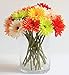 10 PCS Real Touch Latex Silk Artificial fake plastic Daisy Chrysanthemum Flowers Sun Chrysanthemum,Sunflower, Simulation Gerber, Dimorphotheca,Party Room home Decoration DIY Flower Bouquet (orange)