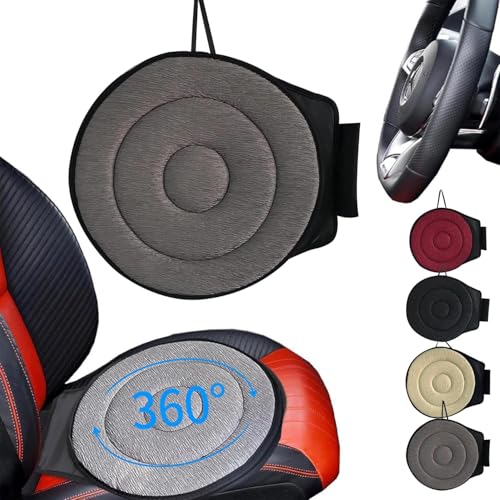 gyujnb 360 Rotating Seat Cushion for Car, Rotating Seat Cushion Elderly for Car,Beneficial 360 Rotating Seat Cushion, Swivel Seat Cushion for Car for Elderly (Gray)