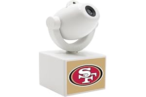 Sporticulture NFL American Football San Francisco 49ers - Adjustable Led Mini Spotlight Projector with 6 Team Logo Designs - Portable & Rechargeable Spotlight - Battery-Operated - 4.375” x 3.125”