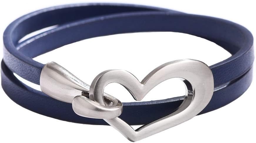 Handmade Heart Bracelet PU Leather Choker Necklace Dual-use Jewelry for Women Girls