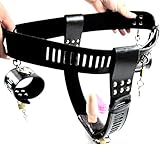 Eastern Delights Women Lock Female Masturbation Adjustable Leather Chastity Belt Device with Handcuffs