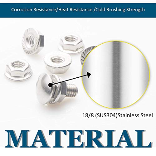TUTDSE 6Set Skid Shoe Bolts Carriage MTD, Cub Cadet Snow Blower 304 Stainless Steel Snowblower Skid Shoe Mounting Bolts Accessories Kit (5/16-18) 3/4" 784-5580