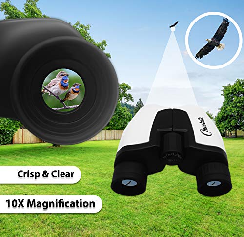 Chuchik Toys Best Binoculars for Kids, 10X22 Magnification. A Unique Gift for Boys and Girls Age 3-14.