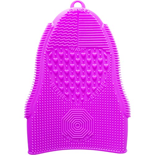 ScivoKaval Makeup Brush Cleaner Glove Mat Mitt Silicone Cosmetic Cleaning Scrubber Tool Face Brushes and Eye Brush Washing Pad Light Purple - Thumbnail 7