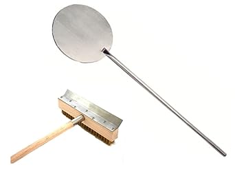 Pizzaofenschaber mit Bürste + Pizzaschaufel Edelstahl 107 cm