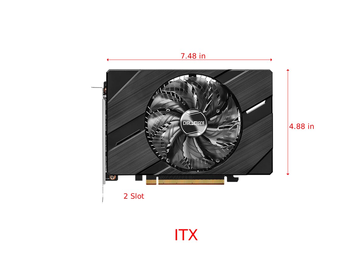 ASRock Intel Arc A380 Challenger ITX 6GB OC Graphics Card | Single Slot ITX | 2250 MHz | 6GB GDDR6 | DisplayPort 2.0 | HDMI 2.0b | 0dB Cooling | 8K Support | 500W | DirectX 12 Ultimate | PCle 4.0