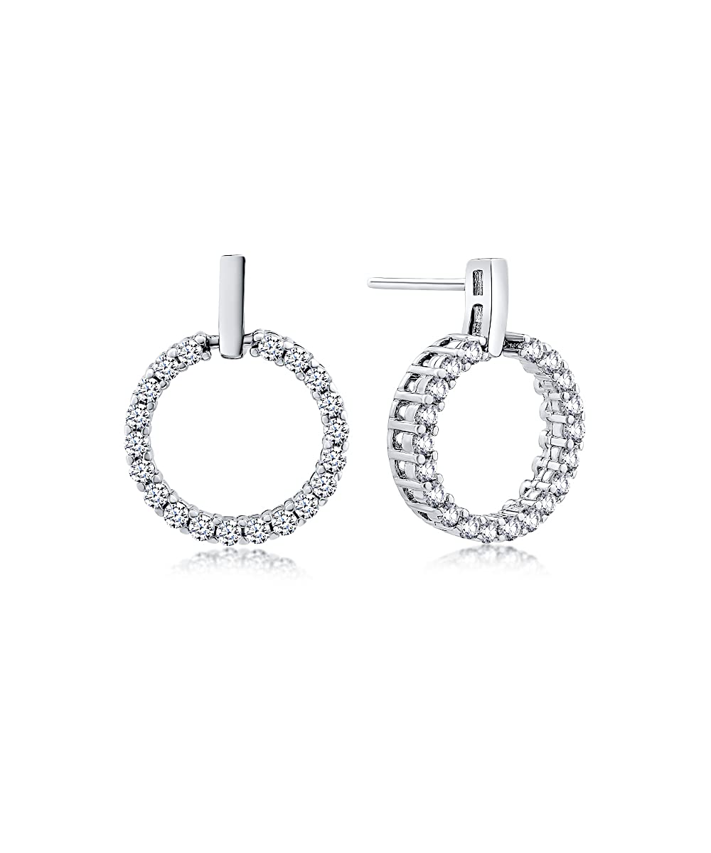 DANIEL CLIFFORD® Chloé Earrings Silver 925 Cubic Zirconia Crystals I Real Jewellery for Women Sterling Silver + Gift Box for Her for Anniversary/Birthday/Anniversary