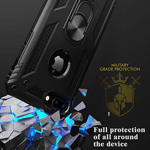 iPhone 7 Plus Case | iPhone 8 Plus Case [ Military Grade ] 15ft. Drop Tested Protective Case | Kickstand | Wireless Charging | Compatible with Apple iPhone 8Plus / iPhone 7 Plus Case - Black - Thumbnail 5