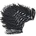 Luwigs Afro Kinky Curly 4B 4C Clip in Hair Extensions for African American Women Real Brazilian Virgin Human Hair Clip Ins Natural Color 7pcs/set (18 inches, Afro Kinkys Curly)