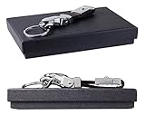 Olivery Genuine Leather Valet Jaguar Keychain， Detachable Elegant Key Chain， 3 Key Rings (Brown)