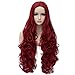 Aosler Women's Wine Red Long Wig,32 Inches Wavy Curly Synthetic Hair Wigs - Heat Friendly Cosplay Party Costume Wigs for Halloween