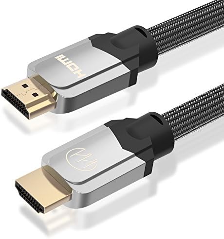 HDMI Cable 6.6FT, 2.0 (4K) High Speed 18Gbps, 30AWG Braided Cord, Gold Plated Connectors, Support Ethernet / Audio Return Channel, Video 4K 1080P 720P, 3D, Xbox PlayStation PS3 PS4 PC Apple TV, etc