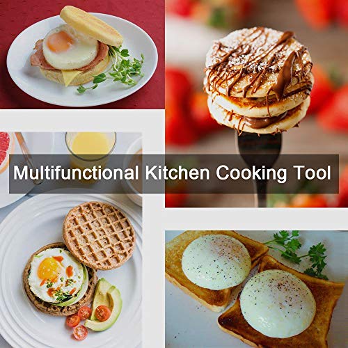 Egg Ring, 4 Pack 3 Inch Stainless Steel Metal Egg Rings Mold Cooking Rings Egg Shaper Pancake Ring Omelet Mold Kitchen Cooking Tool For Fried Egg Biscuits Sandwiches