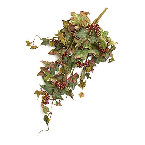 Factory Direct Craft Cascading Poly Silk Ivy and Berry Bushes | for Indoor Decor | 2 Ivy Bushes
