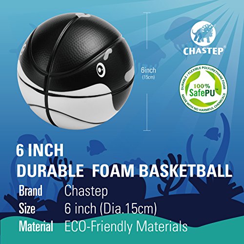 Chastep Toy Balls for Toddlers, 6 Inch Training Basketball Indoor & Outside Play Bounce Foam, Printed Whale