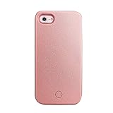 iPhone 7 Selfie Light Case,Gemwon Illuminated LED Light Up luminous(Dimmable) Flash Cell Phone Case Cover [Rechargeable] is Great for a bright Selfie and Facetime(Rose Gold)
