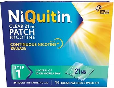 NiQuitin 21mg Clear Patch Step 1 14 Days 24h Craving Control 24 Patches