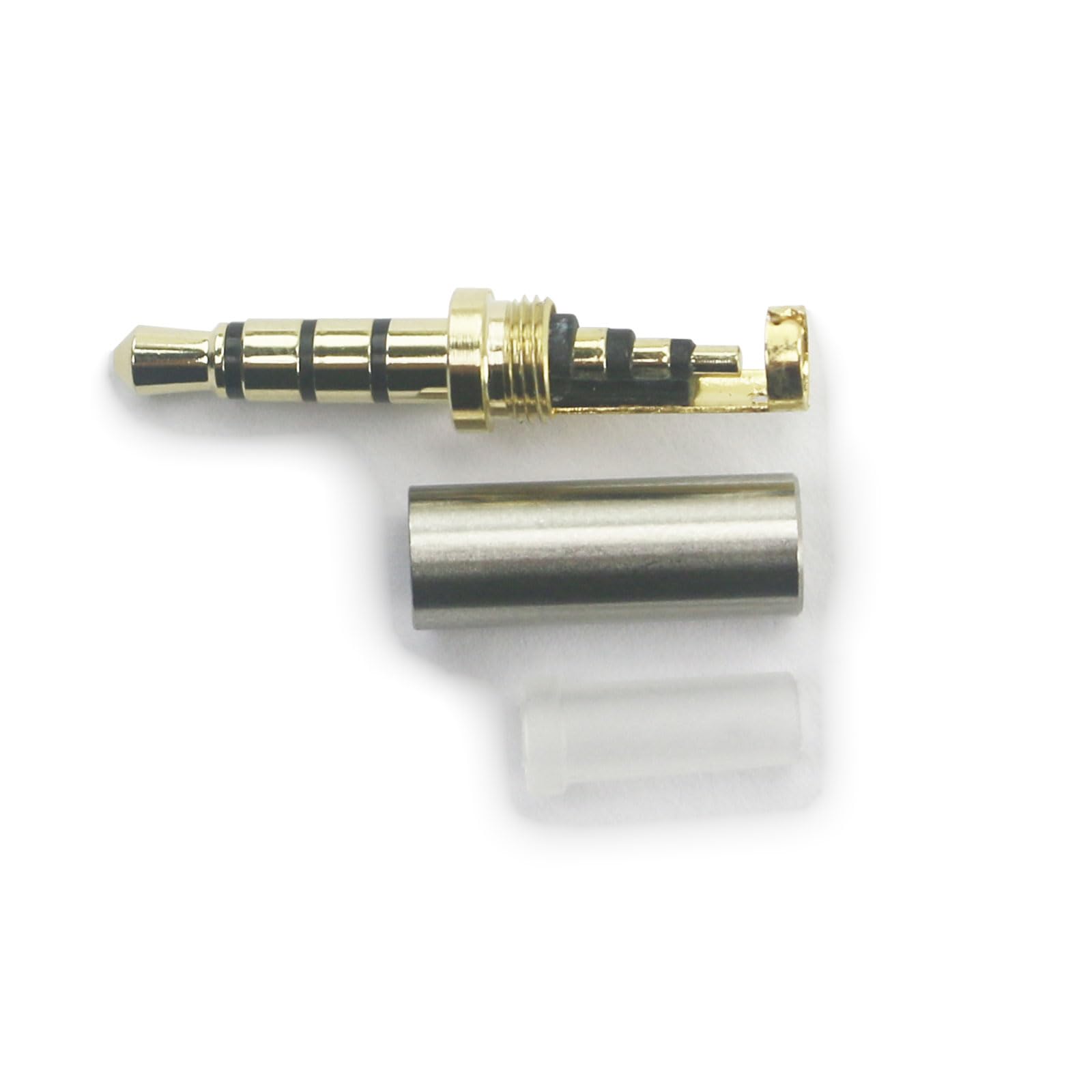 ABLET Gold 1/8" 3.5mm 4 Pole TRRS Male Repair headphone Jack Plug Connector Metal Audio Soldering & Spring