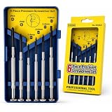 Garoma 6Pcs Small Screwdriver Set, Mini Screwdriver Set, Eyeglass Repair Screwdriver with 6 Different Size Flathead and Philips Screwdrivers, Ideal for Watch, Jewelers