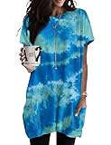 Women's Tops Short Sleeve Tunic Dress Shirts Cotton