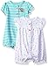Carter's Baby Girls' 2-Pack Romper, Rainbow/Monkey, 6 Months