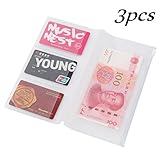 Traveler's Notebook Inserts Refill Standard Size,A Set of 3 Made of Transparent Plastic with 3 Card Slots