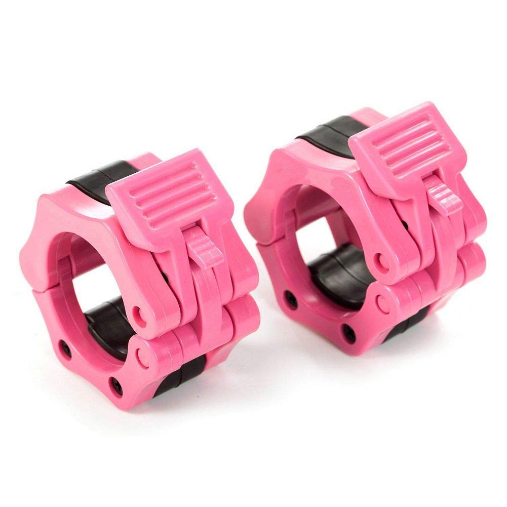HemeraPhit 2inches Barbell Clips Weight Lifting Barbell Collars, 1Pair (Pink)