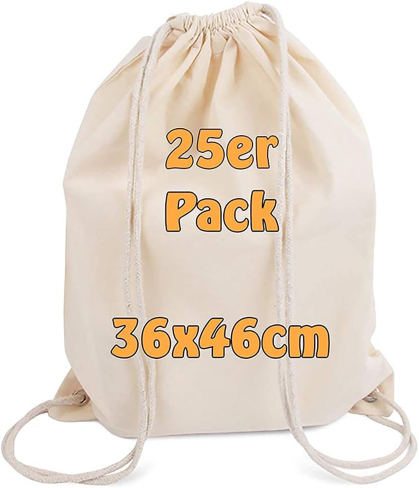Modern Bag Cotton Bag Cloth Bag with Draw String Natural 36X46 Cm 100 Bags