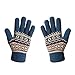 LETHMIK Womens&Girls Thick Knit Gloves Warm Winter Colorful Glove with Wool Lined Blue