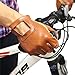 Evaliana Genuine Leather Sheepskin Fingerless Driving Gloves Motorcycle Biker