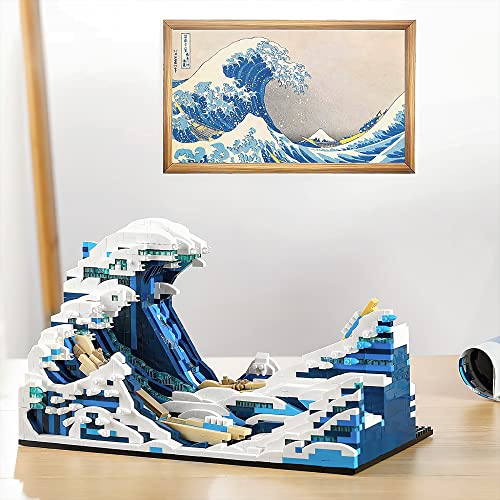 MACTANO The Great Wave Micro Mini Building Block Set for Adult, Japan