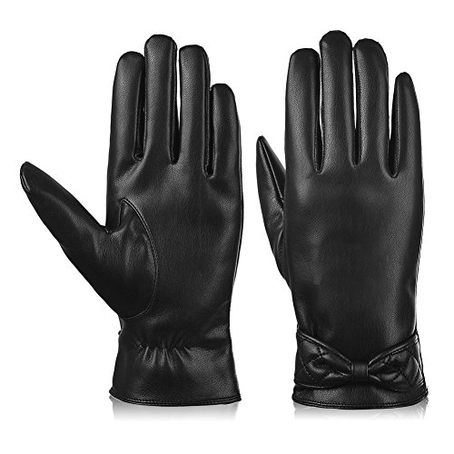 Vbiger Touchscreen Handschuhe Outdoor Handschuhe für Damen, Schwarz-2, S