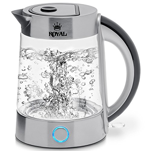 Royal Electric Kettle (BPA Free) Fast Boiling Glass Tea Kettle (1.7L