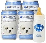 EsbilacÂ® Liquid Milk Replacer for Puppies & Dogs, 8oz/11oz Cans, 4-Pack w/Nurser