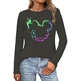 Tewmeu Magic Kingdom Shirts for Women Funny Cute Princess Shirt Casual Vacation Long Sleeve Sweatshirts