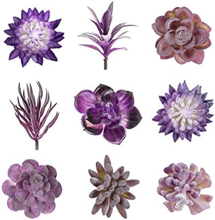 Dream Allison 9pcs Artificial Succulents Plants Mix Fake Succulent Faux Succulent Floral for Home Decoration
