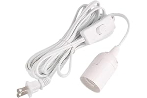 Simple Deluxe 15 Feet Extension Hanging Lantern Pendant Light Cord with E26 Socket, Featuring an On/Off Switch(Bulb Not Included)
